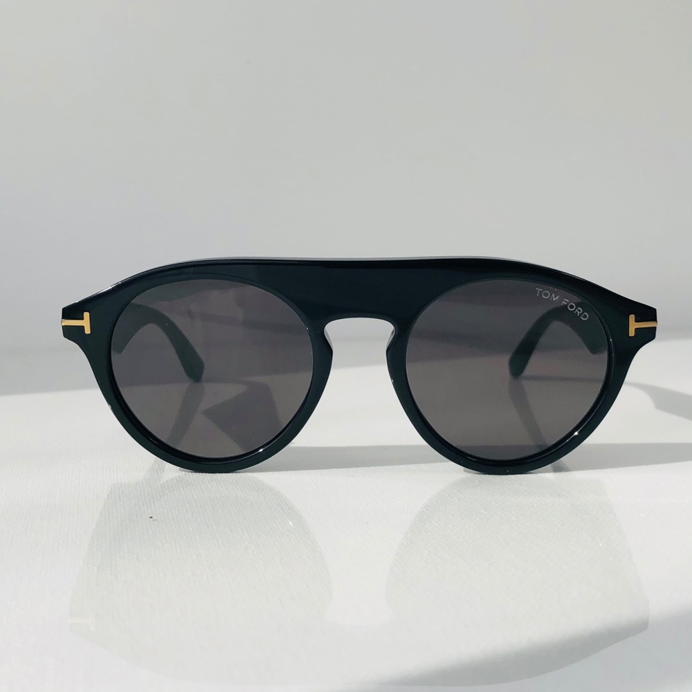 New TOM FORD Christopher-02 Black Round Sunglasses - Picture 5 of 16